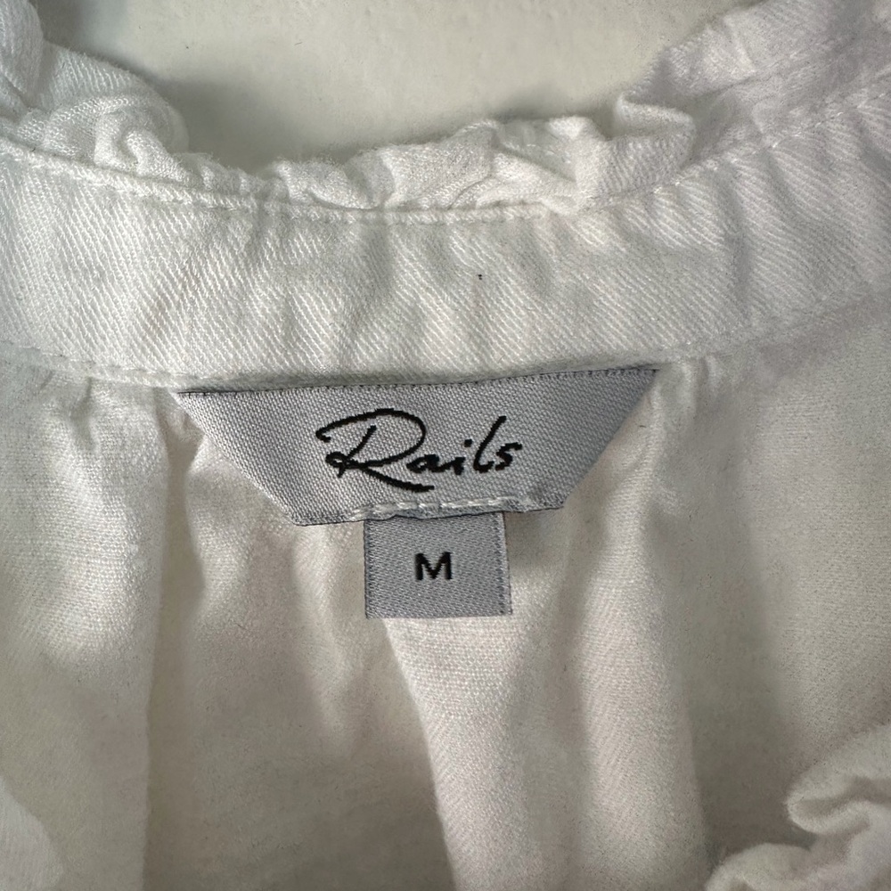 Rails‎ Camille Button-Front Blouse in White shirt top size M - Picture 4 of 6
